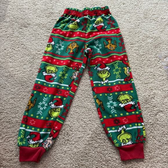 Dr Seuss The Grinch & Max & Cindy Lou Who Green & Red Pajama Pants Kids Size 6 - Picture 1 of 5